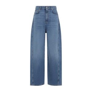 Givenchy High-Waisted Wide-Leg Trousers With Denim Texture - NWT